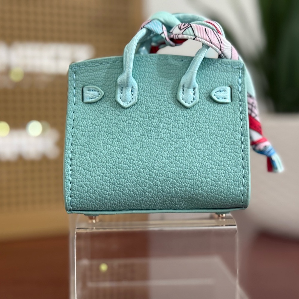 New Mini Designer Cyan blue Handbag bag charm keychain - Picture 2 of 10